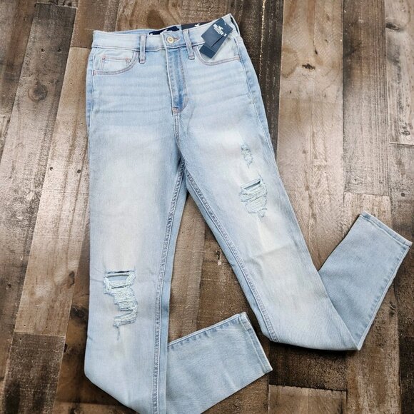 Hollister Ultra High Rise Super Skinny Jeans Womens size 3R 26x29 Denim Pants - Picture 2 of 10